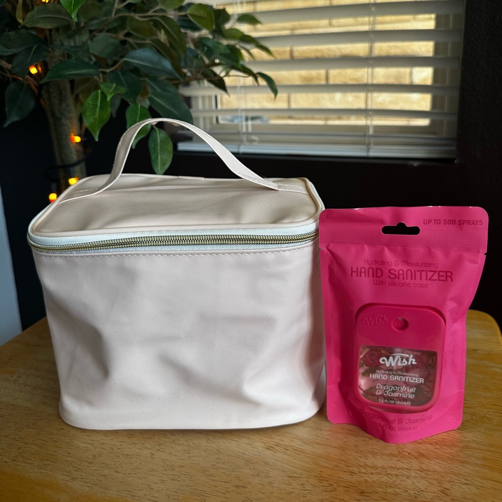 New Sassy and Chic Women's Makeup Bag and Wish Hand Sanitizer in silicone Case
